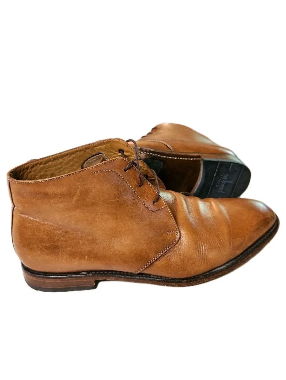 Floris Van Bommel Cognac Calf Leather Chukka Boots Mens 10.5 US Ankle Dress Shoe